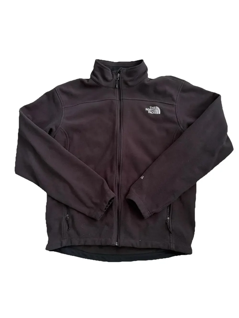 The North Face Men's Black Full Zip Fleece Jacket Logo Size M Outdoor Windwall